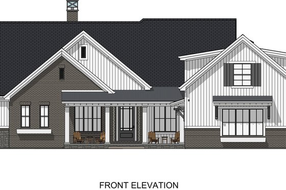 Exterior - Front Elevation 5 for Farmhouse House Plan #1069-18 - 3 bed, 2.5 bath