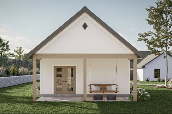 Exterior - Rear Elevation for Modern House Plan #455-519 - 1 bed, 1 bath