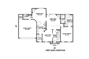 Floor Plan - Main Floor for Colonial House Plan #81-13649 - 4 bed, 3.5 bath