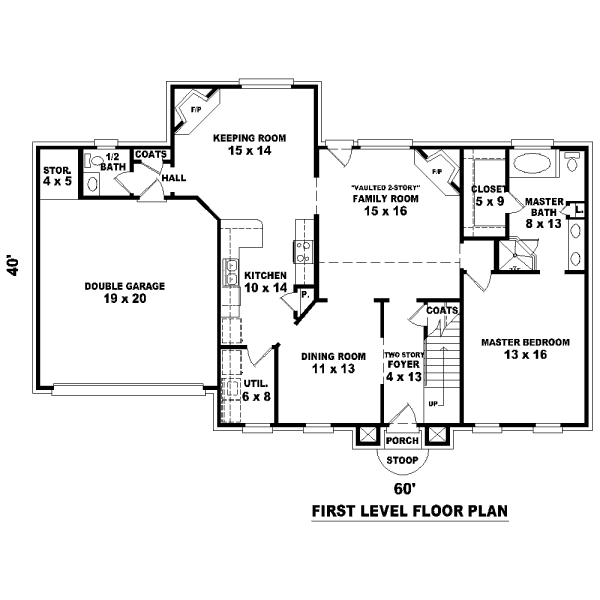 Colonial Floor Plan - Main Floor Plan #81-13649