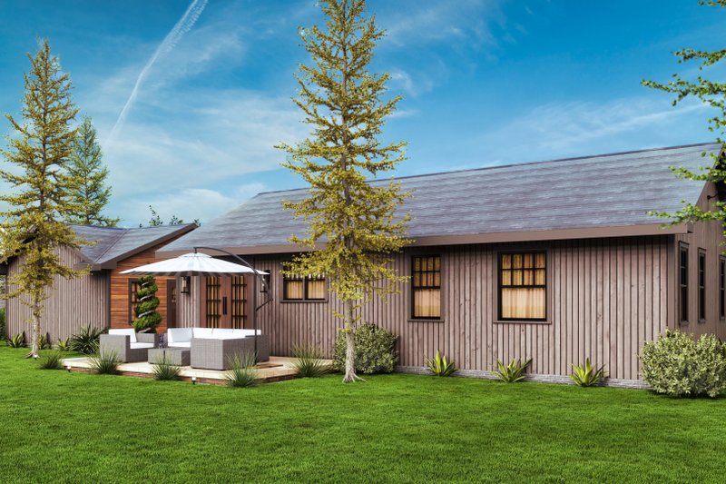 House Blueprint - Exterior - Rear Elevation 1 for Cottage House Plan #54-685 - 2 bed, 2 bath