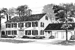 Colonial Exterior - Front Elevation Plan #72-347