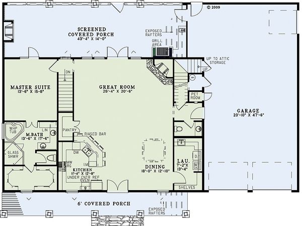 Country Floor Plan - Main Floor Plan #17-2459