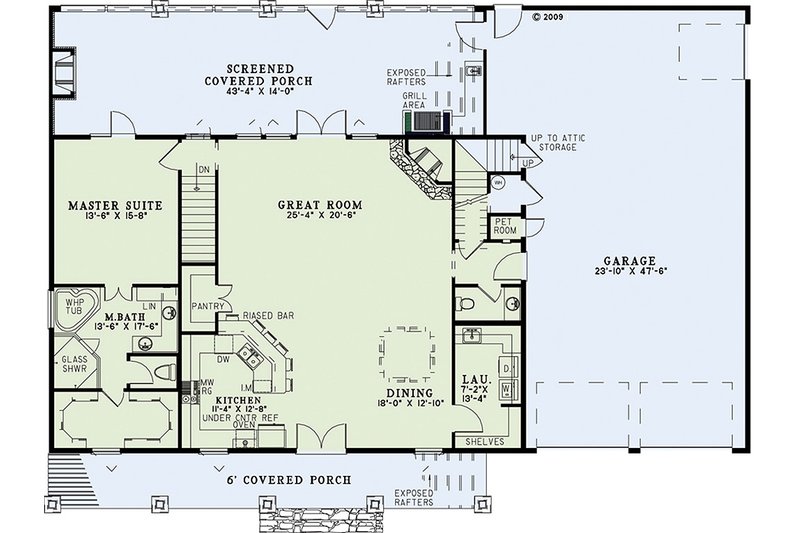 Home Plan - Floor Plan - Main Floor for Country House Plan #17-2459 - 3 bed, 2.5 bath