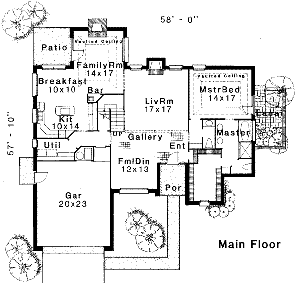 House Plan Design - European Floor Plan - Main Floor Plan #310-186
