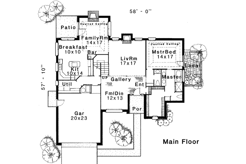 Dream House Plan - Floor Plan - Main Floor for European House Plan #310-186 - 4 bed, 2.5 bath