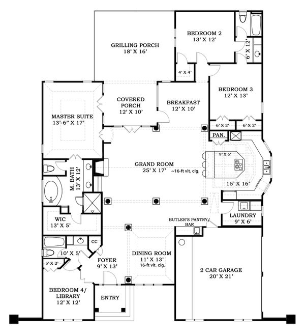 European Floor Plan - Main Floor Plan #119-266