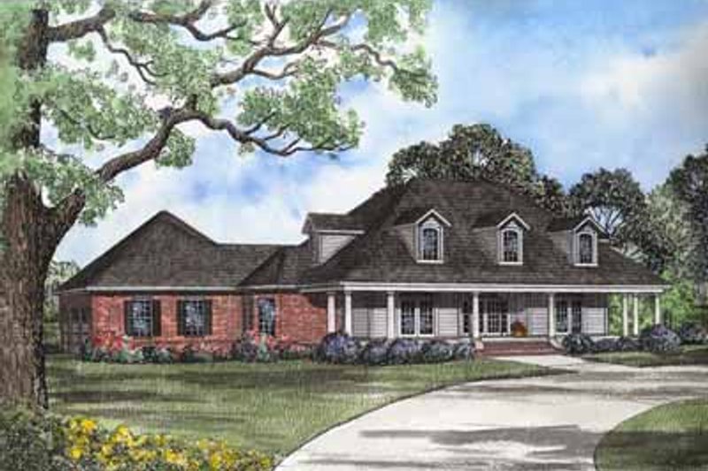 Architectural House Design - Country Exterior - Front Elevation Plan #17-579