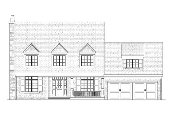 Exterior - Front Elevation 4 for Traditional House Plan #901-2 - 3 bed, 2.5 bath