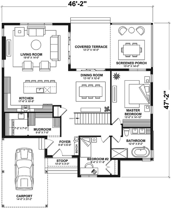 Modern Floor Plan - Main Floor Plan #23-2780