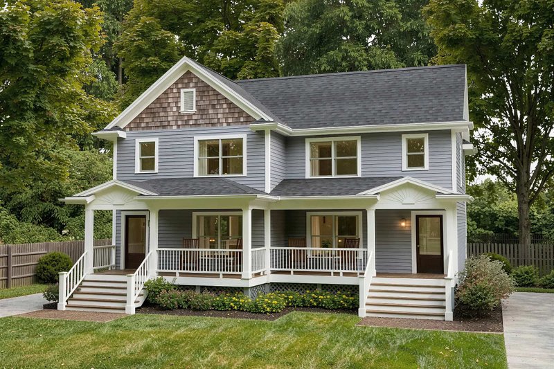 Exterior - Front Elevation 2 for Farmhouse House Plan #79-240 - 2 bed, 2 bath