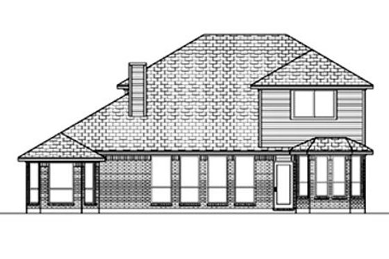 Exterior - Rear Elevation for Traditional House Plan #84-382 - 3 bed, 2.5 bath