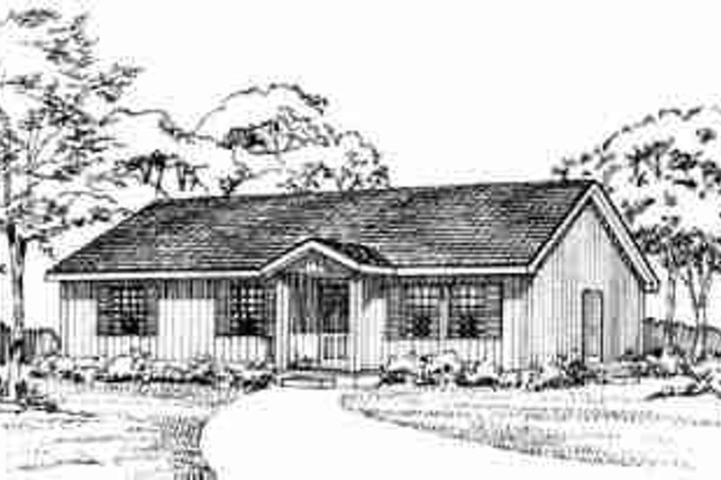 Architectural House Design - Ranch Exterior - Front Elevation Plan #72-336