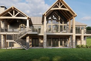 Exterior - Rear Elevation for Craftsman House Plan #923-43 - 4 bed, 4.5 bath