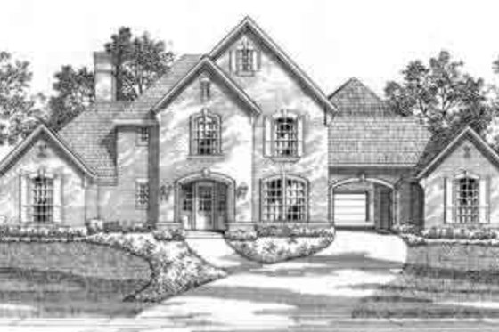 Exterior - Front Elevation for European House Plan #141-140 - 5 bed, 4.5 bath