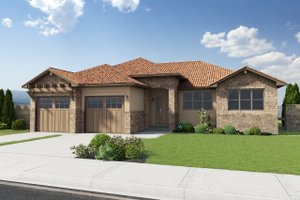 House Blueprint - Mediterranean Exterior - Front Elevation Plan #126-211