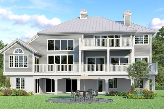 Exterior - Rear Elevation for Country House Plan #930-33 - 3 bed, 3.5 bath