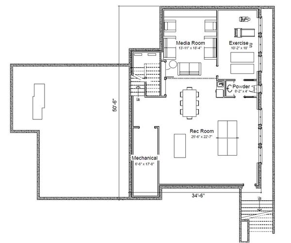 House Plan Design - Traditional Floor Plan - Lower Floor Plan #451-29