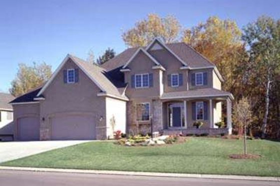 Exterior - Front Elevation for European House Plan #51-213 - 4 bed, 2.5 bath