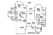 European Style House Plan - 4 Beds 6 Baths 4859 Sq/Ft Plan #52-125 