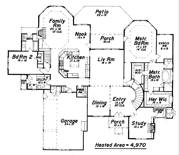 House Plan Design - European Floor Plan - Main Floor Plan #52-125