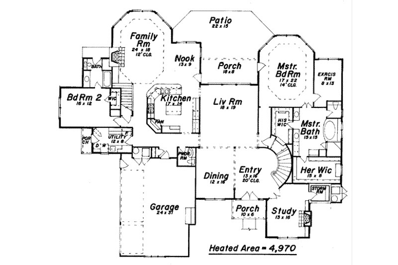 Home Plan - Floor Plan - Main Floor for European House Plan #52-125 - 4 bed, 6 bath