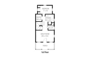 Floor Plan - Main Floor for Cottage House Plan #915-2 - 3 bed, 1.5 bath