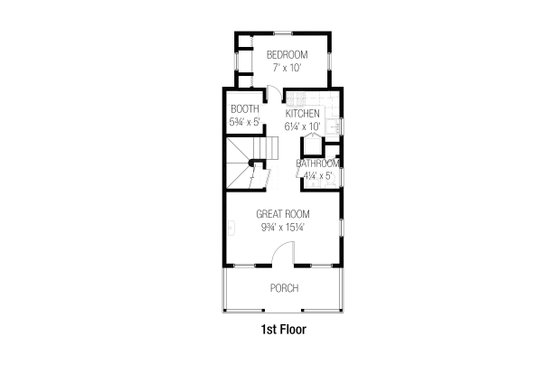 Floor Plan - Main Floor for Cottage House Plan #915-2 - 3 bed, 1.5 bath