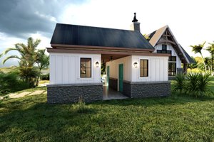 Exterior - Rear Elevation for Craftsman House Plan #1094-16, 1 bath