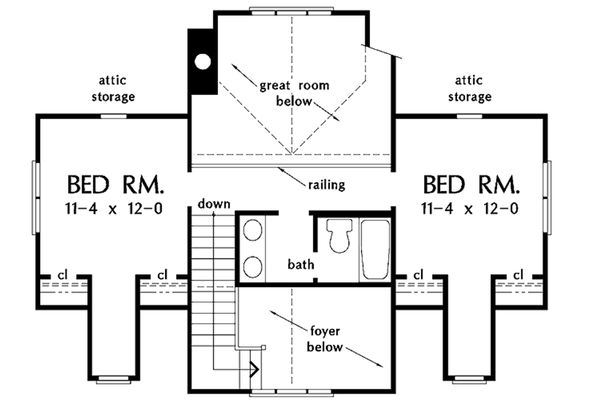 Home Plan - Country Floor Plan - Upper Floor Plan #929-48