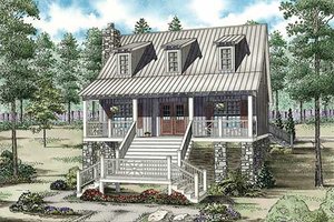 Cottage Exterior - Front Elevation Plan #17-2354