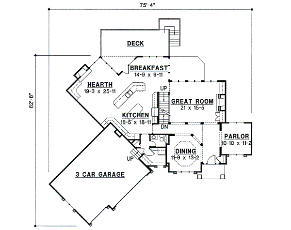 Traditional Floor Plan - Main Floor Plan #67-592