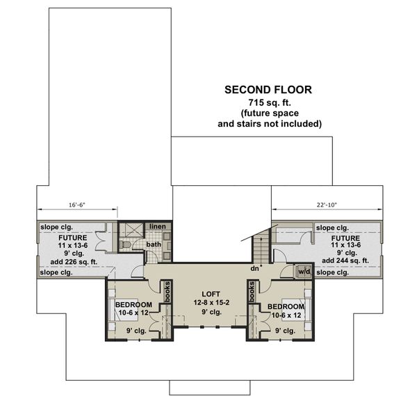 Farmhouse Floor Plan - Upper Floor Plan #51-1149