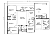 European Style House Plan - 4 Beds 3 Baths 2540 Sq/Ft Plan #17-1035 