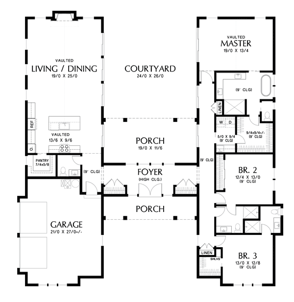 House Design - Contemporary Floor Plan - Main Floor Plan #48-1037