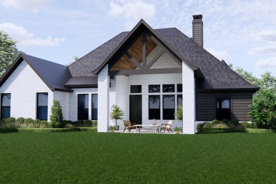 Exterior - Rear Elevation for Tudor House Plan #1096-104 - 4 bed, 2 bath