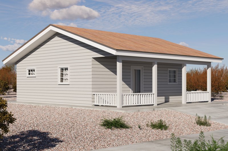 House Blueprint - Exterior - Front Elevation 4 for Farmhouse House Plan #1106-164, 1 bath