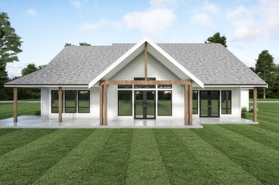 Exterior - Rear Elevation for Farmhouse House Plan #1070-118 - 3 bed, 2.5 bath
