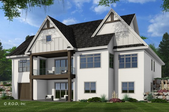 Exterior - Rear Elevation 1 for Farmhouse House Plan #51-1248 - 4 bed, 3 bath
