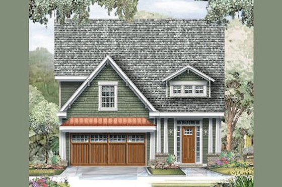 Exterior - Front Elevation for Bungalow House Plan #424-212 - 3 bed, 2.5 bath