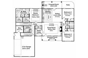 Floor Plan - Main Floor for European House Plan #21-242 - 3 bed, 2.5 bath
