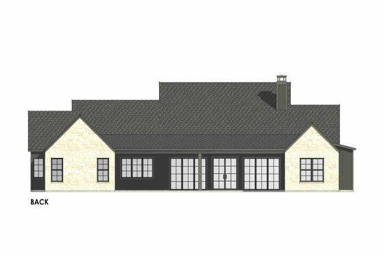 Exterior - Rear Elevation 1 for Farmhouse House Plan #1096-57 - 4 bed, 4.5 bath