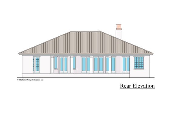 Exterior - Rear Elevation for Contemporary House Plan #930-500 - 3 bed, 2 bath
