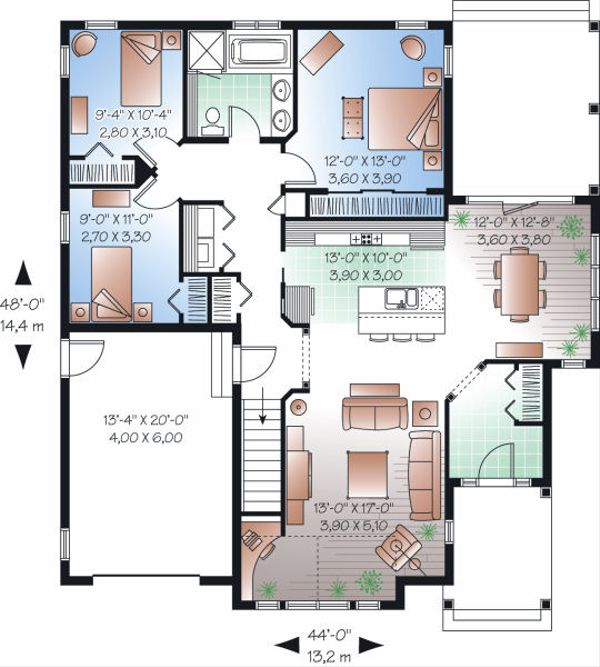 House Design - Traditional Floor Plan - Main Floor Plan #23-790