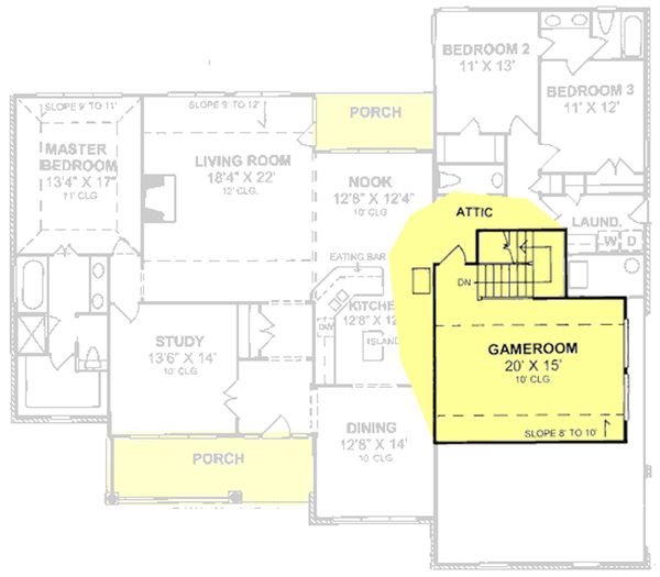 House Design - Country Floor Plan - Upper Floor Plan #513-2042