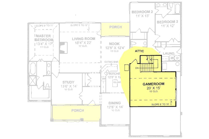 Home Plan - Floor Plan - Upper Floor for Country House Plan #513-2042 - 3 bed, 2.5 bath