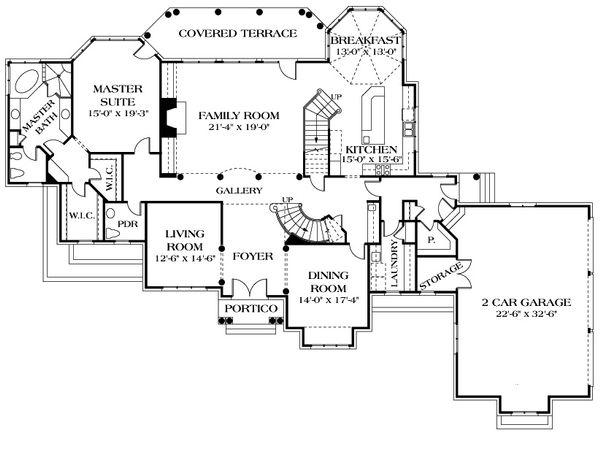 Architectural House Design - European Floor Plan - Main Floor Plan #453-52