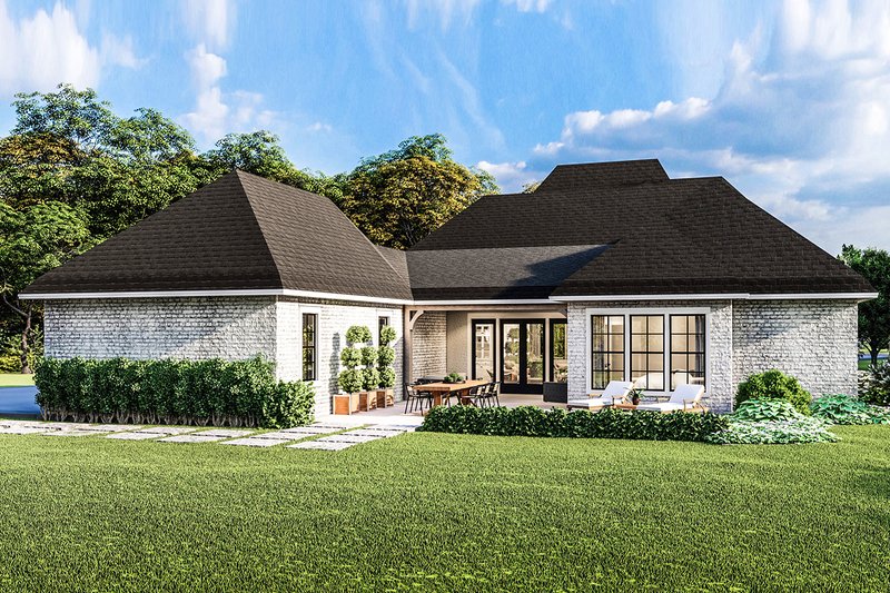 House Blueprint - Exterior - Rear Elevation 1 for Country House Plan #406-9658 - 4 bed, 2.5 bath