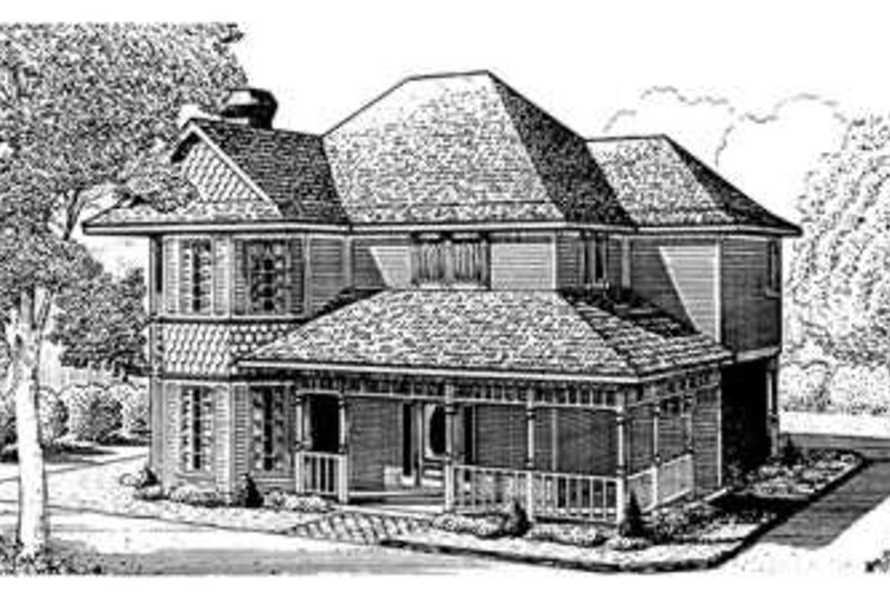 Architectural House Design - Victorian Exterior - Front Elevation Plan #410-288