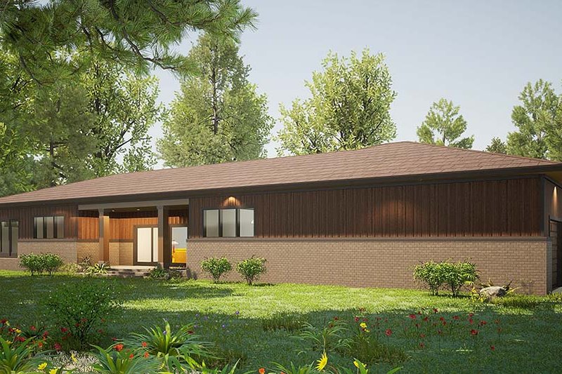 House Design - Exterior - Rear Elevation for Contemporary House Plan #923-201 - 3 bed, 3.5 bath